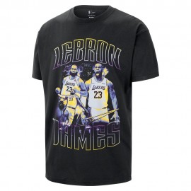 Nike T Shirt Basket Nba La Lakers Courtside Nero Uomo
