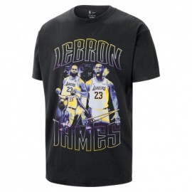 Nike T Shirt Basket Nba La Lakers Courtside Nero Uomo