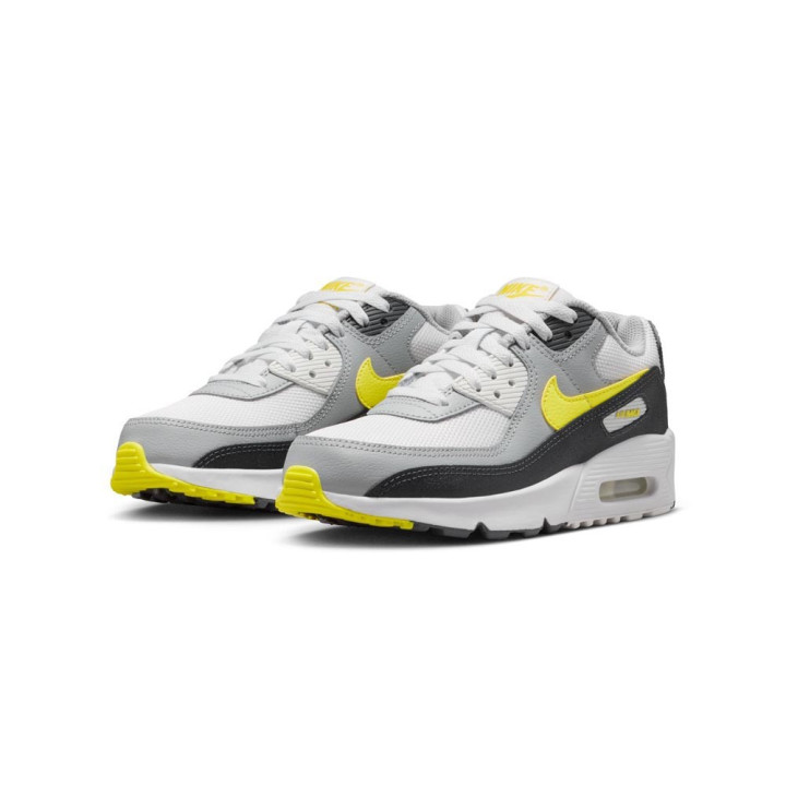 Nike Air Max 90 Gs Bianco Giallo Grigio - Sneakers Bambino