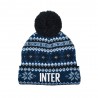 Imma Cuffia Inter Ponpon Christmas Nero Azzurro