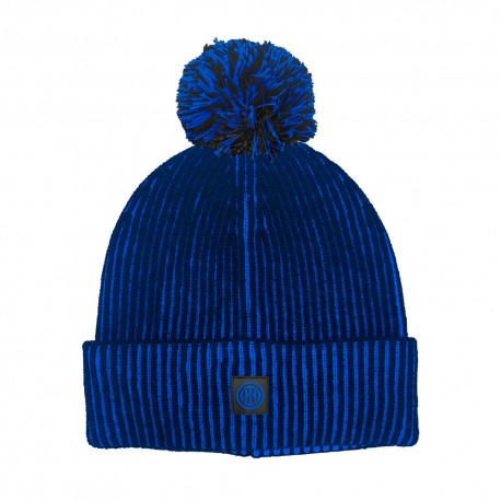 Imma Cuffia Inter Ponpon Bicolore Nero Azzurro