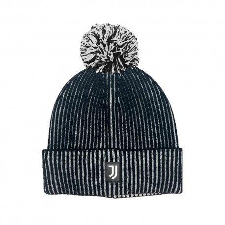 Imma Cuffia Juve Ponpon Biocolore Nero Bianco
