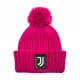Imma Cuffia Juve Ponpon Patch Pelle Fuxia Nero