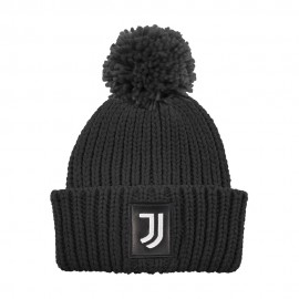 Imma Cuffia Juve Ponpon Patch Pelle Nero Bianco