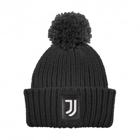 Imma Cuffia Juve Ponpon Patch Pelle Nero Bianco