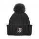 Imma Cuffia Juve Ponpon Patch Pelle Nero Bianco