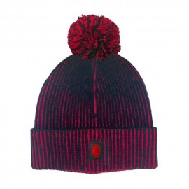 Imma Cuffia Milan Ponpon Bicolore Nero Rosso