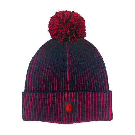 Imma Cuffia Milan Ponpon Bicolore Nero Rosso