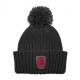 Imma Cuffia Milan Ponpon Patch Pelle Nero Rosso