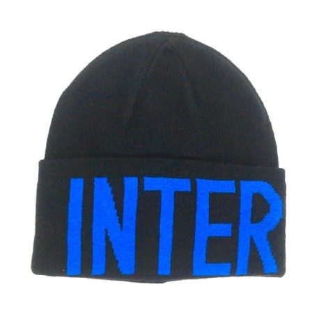 Imma Cuffia Inter Jacquard Nero Azzurro