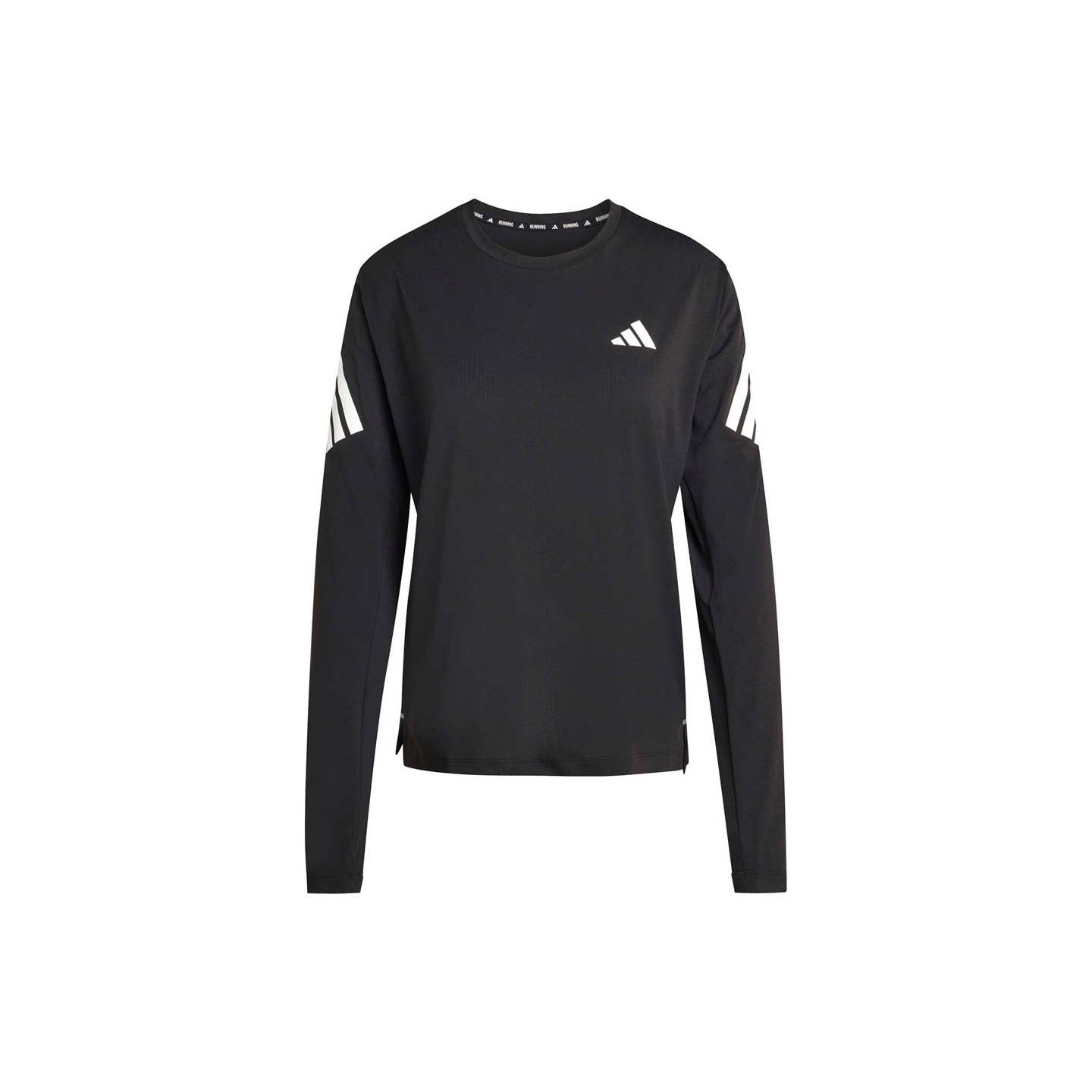 Adidas Performance Donna Nero Adidas Top A Maniche Lunghe Adi365 Running Con Tre Strisce - Immagine 5