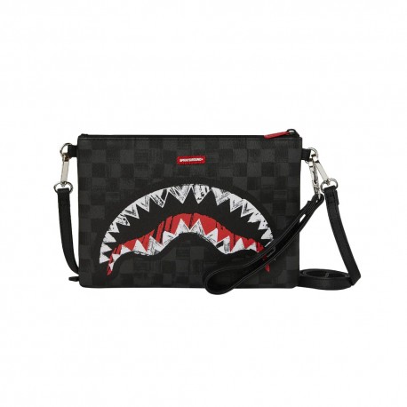 Sprayground Pochette Scribble Shark Nero