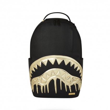 Sprayground Zaino Shark Oro And Dangerous Nero