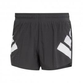 ADIDAS Pantaloncini Running Split Road To Records Nero Bianco Uomo