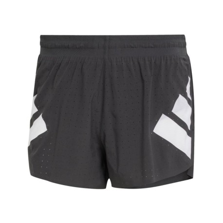 ADIDAS Pantaloncini Running Split Road To Records Nero Bianco Uomo