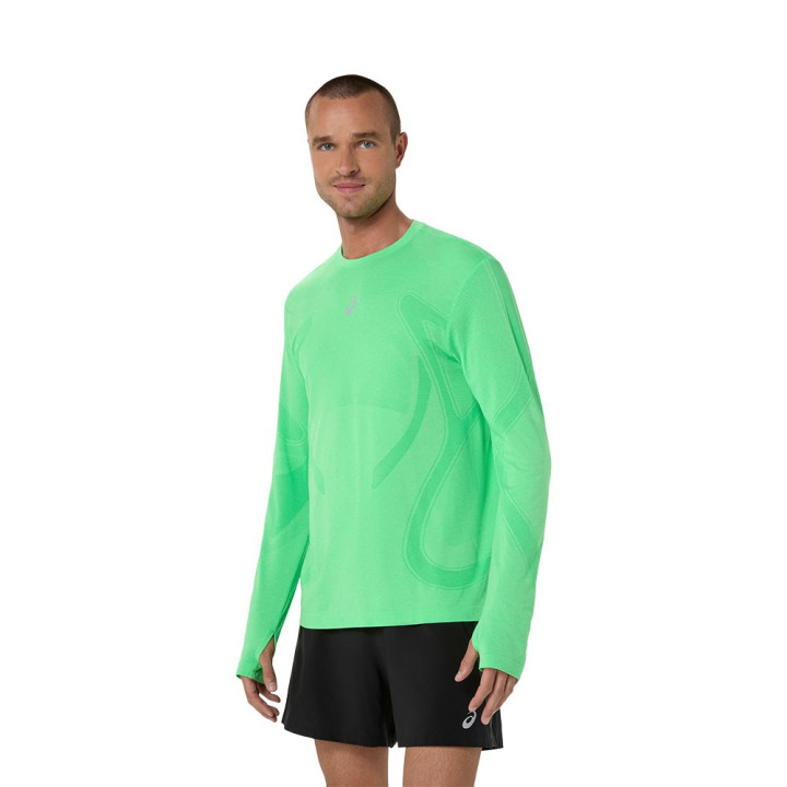 Asics Crop Top Running Road Seamless Ls  Vital Verde Illuminate Verde Uomo