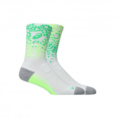 Asics Performance Run Sock Crew Brilliant Bianco Illum. Verde