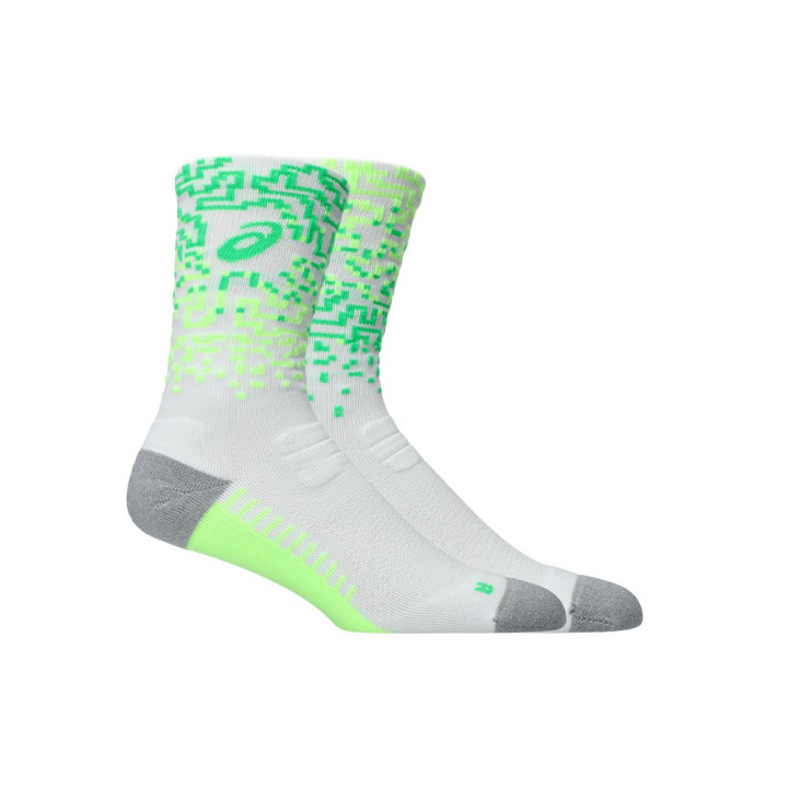 Asics Performance Run Sock Crew Brilliant Bianco Illum. Verde