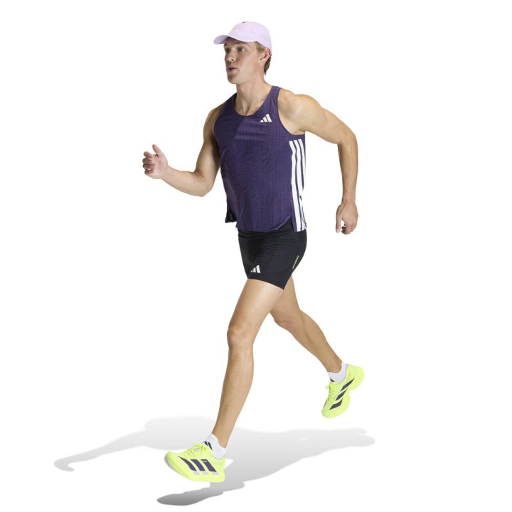 ADIDAS Pantaloncini Running Tight Adizero Nero Bianco Uomo