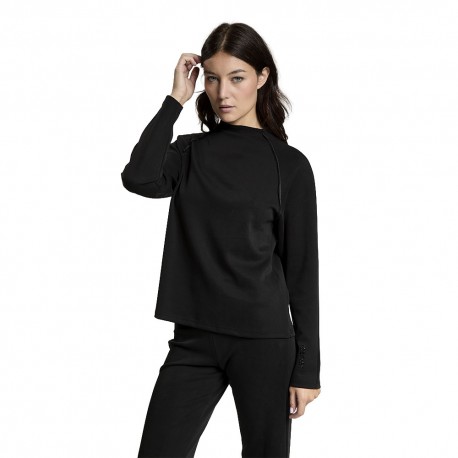 Iceport Maglia Maniche Lunghe Collo Vulcano Nero Donna