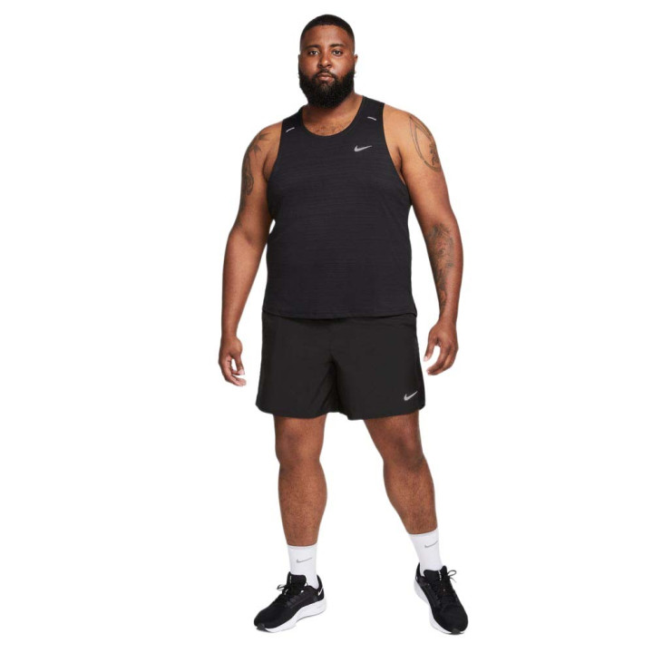 Nike Pantaloncini Running Df Challenger 7" Nero Argento Uomo