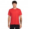 Nike T-Shirt Running Df Miler Lt Crimson Argento Uomo