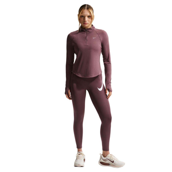 Nike Maglia Running Tempo Swoosh Tattoo Bianco Donna