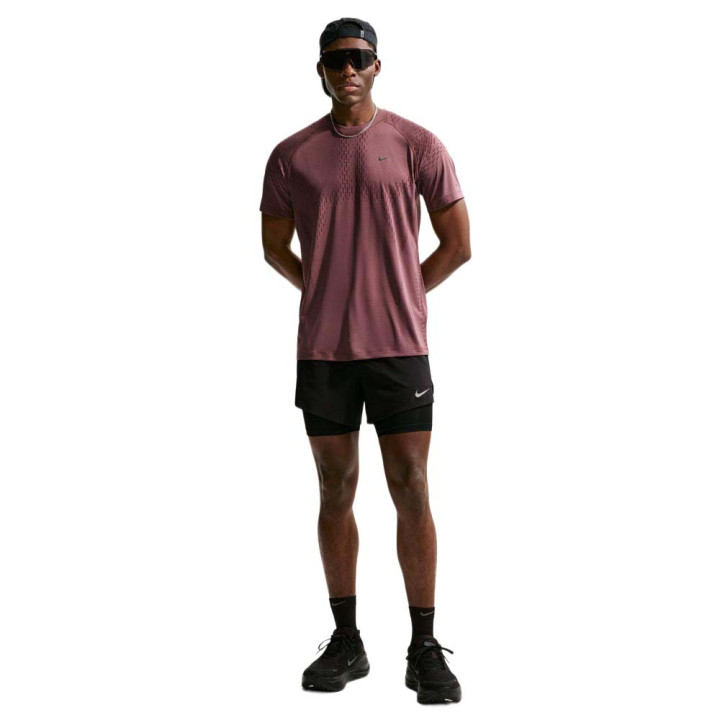 Nike Pantaloncini Running Stride 5" Hybrid 2In1 Nero Summit Bianco Uomo