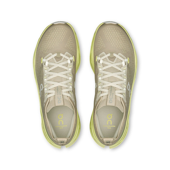 On Cloudsurfer Max Pelican Limelight - Scarpe Running Uomo