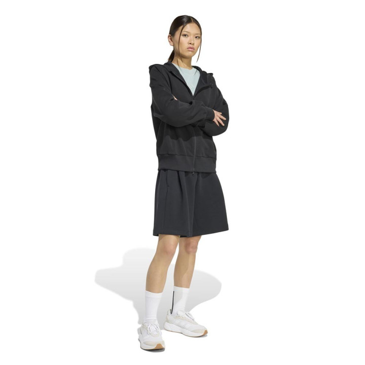 ADIDAS Felpa Palestra Con Cappuccio Soft Lux Nero Donna