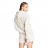 ADIDAS Felpa Palestra Con Cappuccio Logo Beige Donna