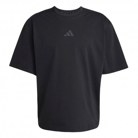 ADIDAS Maglietta Palestra Train Nero Logo Bianco Uomo
