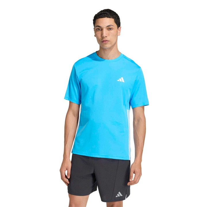 ADIDAS Maglietta Palestra Tristripe Azzurro Uomo