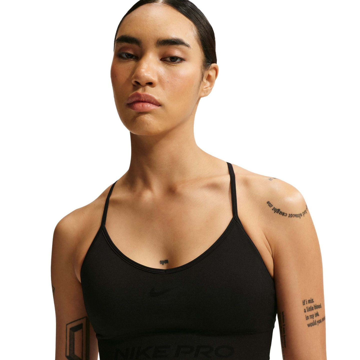 Nike Donna Nero Smls Pro W - Bra Training - Immagine 2