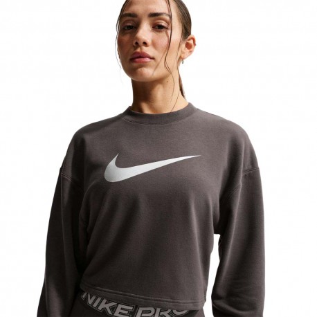 Nike Pro Felpa Palestra Girocollo Pro Grigio Donna