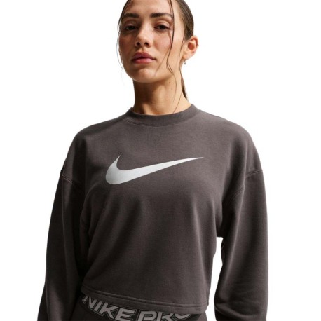 Nike Pro Felpa Palestra Girocollo Pro Grigio Donna