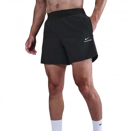 Nike Pro Training Shorts Sportivi Nero Logo Bianco Uomo