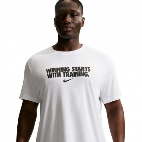 Nike Maglietta Palestra Graphick Bianco Uomo