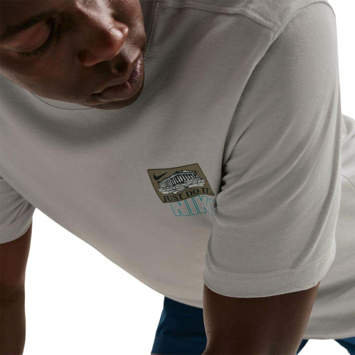 Nike Maglietta Palestra Train Stickers Grigio Uomo
