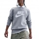 Nike Sportswear Club Felpa Girocollo Logo Grigio Uomo