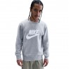 Nike Sportswear Club Felpa Girocollo Logo Grigio Uomo