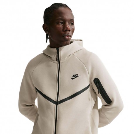 Nike Tech Felpa Con Cappuccio Beige Uomo