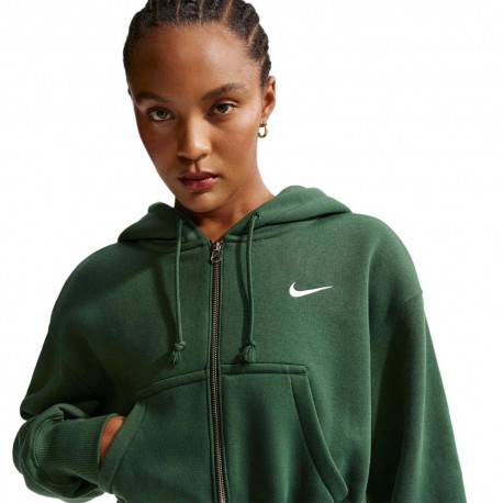 Nike Sportswear Phoenix Felpa Con Cerniera Verde Donna