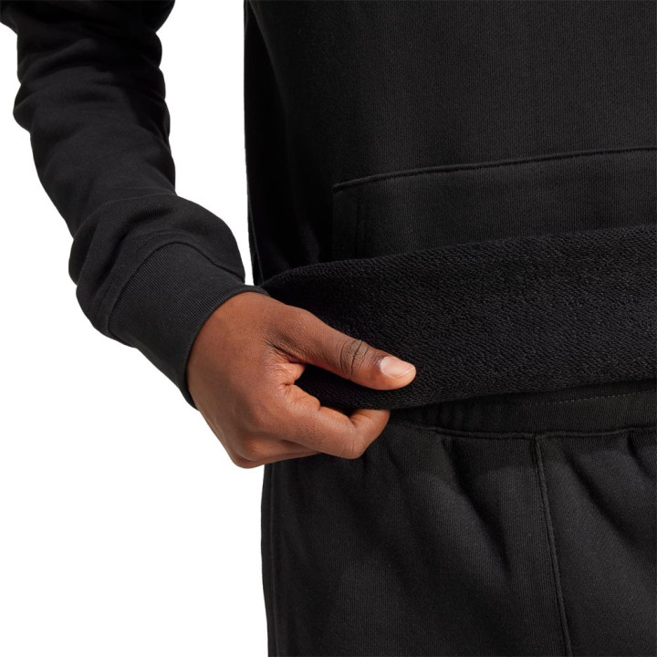 ADIDAS Originals Trefoil Essentials Felpa Con Cappuccio Logo Piccolo Nero Uomo