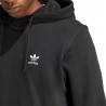 ADIDAS Originals Trefoil Essentials Felpa Con Cappuccio Logo Piccolo Nero Uomo