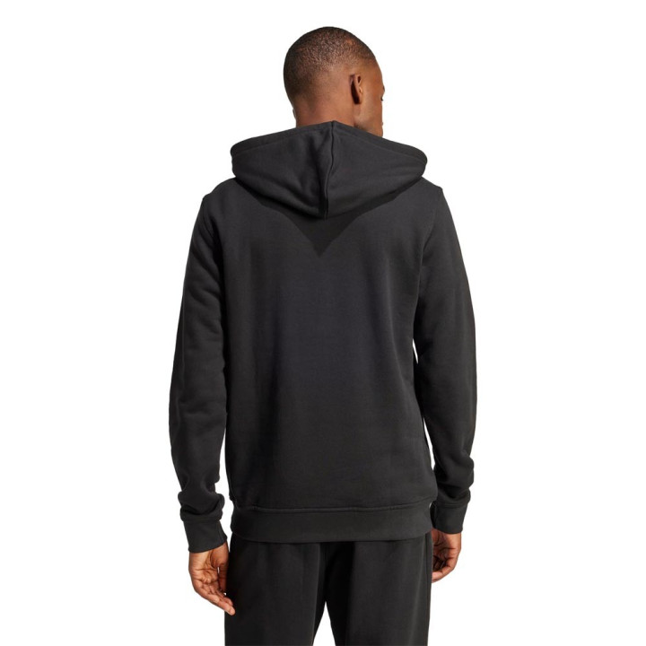 ADIDAS Originals Trefoil Essentials Felpa Con Cappuccio Logo Piccolo Nero Uomo