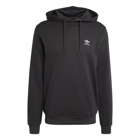 ADIDAS Originals Trefoil Essentials Felpa Con Cappuccio Logo Piccolo Nero Uomo