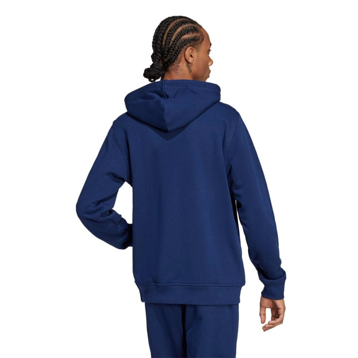 ADIDAS Originals Trefoil Essentials Felpa Con Cappuccio Logo Piccolo Blu Uomo