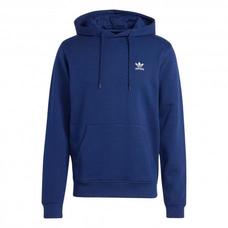 ADIDAS Originals Trefoil Essentials Felpa Con Cappuccio Logo Piccolo Blu Uomo