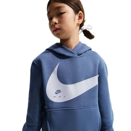 Nike Sportswear Club Felpa Palestra Big Swoosh Azzurro Bambino